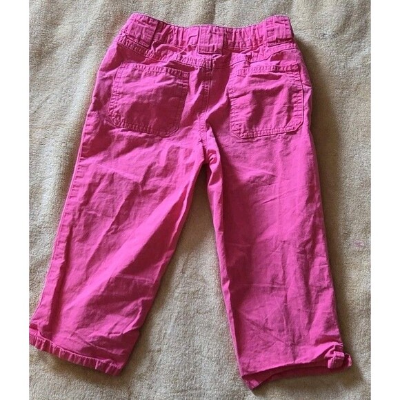 Circo Capris Girls Size M 7/8 Pretty Pink Capri Pants Bottoms Adjustable Waist - Picture 2 of 5